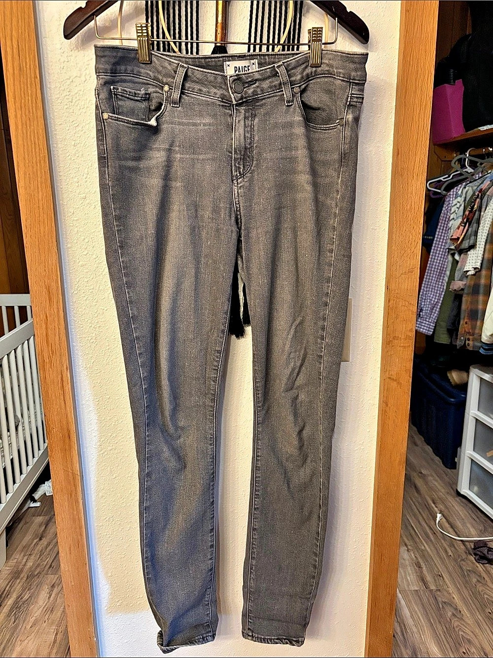 Paige Verdugo Ultra Skinny Jeans in Gray Waist 31